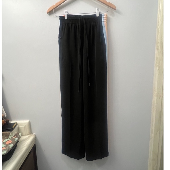 REVOLVE WOMEN’S LESLIE STRIPE RAINBOW TRACK PANTS, SIZE EU 38/ US 6, BLACK - Picture 2 of 14